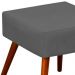 Kit 02 Puffs Banqueta Decorativa com Pés Palito Lívia W01 Suede Cinza - Lyam Decor