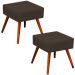 Kit 02 Puffs Banqueta Decorativa com Pés Palito Lívia W01 Suede Marrom - Lyam Decor