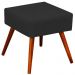 Kit 02 Puffs Banqueta Decorativa com Pés Palito Lívia W01 Suede Preto - Lyam Decor