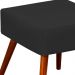 Kit 02 Puffs Banqueta Decorativa com Pés Palito Lívia W01 Suede Preto - Lyam Decor