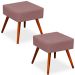 Kit 02 Puffs Banqueta Decorativa com Pés Palito Lívia W01 Suede Rosê - Lyam Decor