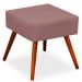 Kit 02 Puffs Banqueta Decorativa com Pés Palito Lívia W01 Suede Rosê - Lyam Decor