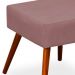 Kit 02 Puffs Banqueta Decorativa com Pés Palito Lívia W01 Suede Rosê - Lyam Decor