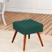 Kit 02 Puffs Banqueta Decorativa com Pés Palito Lívia W01 Suede Verde Musgo - Lyam Decor