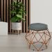 Kit 02 Puffs Decorativo Aramado Bronze Six L02 Linho Chumbo - Lyam Decor