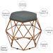 Kit 02 Puffs Decorativo Aramado Bronze Six L02 Linho Chumbo - Lyam Decor