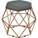Kit 02 Puffs Decorativo Aramado Bronze Six L02 Linho Chumbo - Lyam Decor