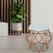Kit 02 Puffs Decorativo Aramado Bronze Six L02 Linho Cinza - Lyam Decor