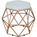 Kit 02 Puffs Decorativo Aramado Bronze Six L02 Linho Cinza - Lyam Decor