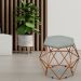 Kit 02 Puffs Decorativo Aramado Bronze Six L02 Linho Cinza Escuro - Lyam Decor