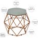 Kit 02 Puffs Decorativo Aramado Bronze Six L02 Linho Cinza Escuro - Lyam Decor