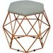 Kit 02 Puffs Decorativo Aramado Bronze Six L02 Linho Cinza Escuro - Lyam Decor