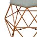 Kit 02 Puffs Decorativo Aramado Bronze Six L02 Linho Cinza Escuro - Lyam Decor