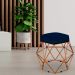 Kit 02 Puffs Decorativo Aramado Bronze Six L02 Suede Azul Marinho - Lyam Decor