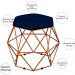 Kit 02 Puffs Decorativo Aramado Bronze Six L02 Suede Azul Marinho - Lyam Decor