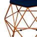 Kit 02 Puffs Decorativo Aramado Bronze Six L02 Suede Azul Marinho - Lyam Decor