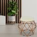 Kit 02 Puffs Decorativo Aramado Bronze Six L02 Suede Bege - Lyam Decor