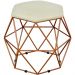 Kit 02 Puffs Decorativo Aramado Bronze Six L02 Suede Bege - Lyam Decor