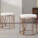 Kit 02 Puffs Decorativo Aramado Bronze Zaya L02 Corano Branco - Lyam Decor
