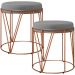 Kit 02 Puffs Decorativo Aramado Bronze Zaya L02 Corano Cinza - Lyam Decor