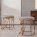 Kit 02 Puffs Decorativo Aramado Bronze Zaya L02 Linho Bege - Lyam Decor