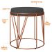Kit 02 Puffs Decorativo Aramado Bronze Zaya L02 Linho Chumbo - Lyam Decor