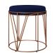 Kit 02 Puffs Decorativo Aramado Bronze Zaya L02 Suede Azul Marinho - Lyam Decor