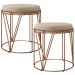 Kit 02 Puffs Decorativo Aramado Bronze Zaya L02 Suede Bege - Lyam Decor