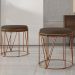 Kit 02 Puffs Decorativo Aramado Bronze Zaya L02 Suede Marrom - Lyam Decor