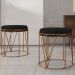 Kit 02 Puffs Decorativo Aramado Bronze Zaya L02 Suede Preto - Lyam Decor