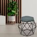 Kit 02 Puffs Decorativo Aramado Preto Six L02 Linho Chumbo - Lyam Decor