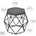 Kit 02 Puffs Decorativo Aramado Preto Six L02 Linho Chumbo - Lyam Decor
