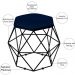 Kit 02 Puffs Decorativo Aramado Preto Six L02 Suede Azul Marinho - Lyam Decor