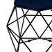 Kit 02 Puffs Decorativo Aramado Preto Six L02 Suede Azul Marinho - Lyam Decor