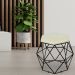 Kit 02 Puffs Decorativo Aramado Preto Six L02 Suede Bege - Lyam Decor
