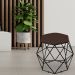 Kit 02 Puffs Decorativo Aramado Preto Six L02 Suede Marrom - Lyam Decor