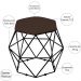 Kit 02 Puffs Decorativo Aramado Preto Six L02 Suede Marrom - Lyam Decor