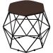 Kit 02 Puffs Decorativo Aramado Preto Six L02 Suede Marrom - Lyam Decor