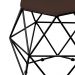 Kit 02 Puffs Decorativo Aramado Preto Six L02 Suede Marrom - Lyam Decor