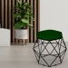 Kit 02 Puffs Decorativo Aramado Preto Six L02 Suede Verde Musgo - Lyam Decor