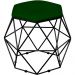 Kit 02 Puffs Decorativo Aramado Preto Six L02 Suede Verde Musgo - Lyam Decor