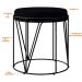 Kit 02 Puffs Decorativo Aramado Preto Zaya L02 Suede Preto - Lyam Decor