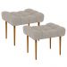 Kit 02 Puffs Decorativo Para Sala De Estar Requinte L02 Linho Bege - Lyam Decor