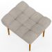 Kit 02 Puffs Decorativo Para Sala De Estar Requinte L02 Linho Bege - Lyam Decor