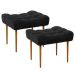 Kit 02 Puffs Decorativo Para Sala De Estar Requinte L02 Linho Chumbo - Lyam Decor