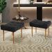 Kit 02 Puffs Decorativo Para Sala De Estar Requinte L02 Linho Chumbo - Lyam Decor