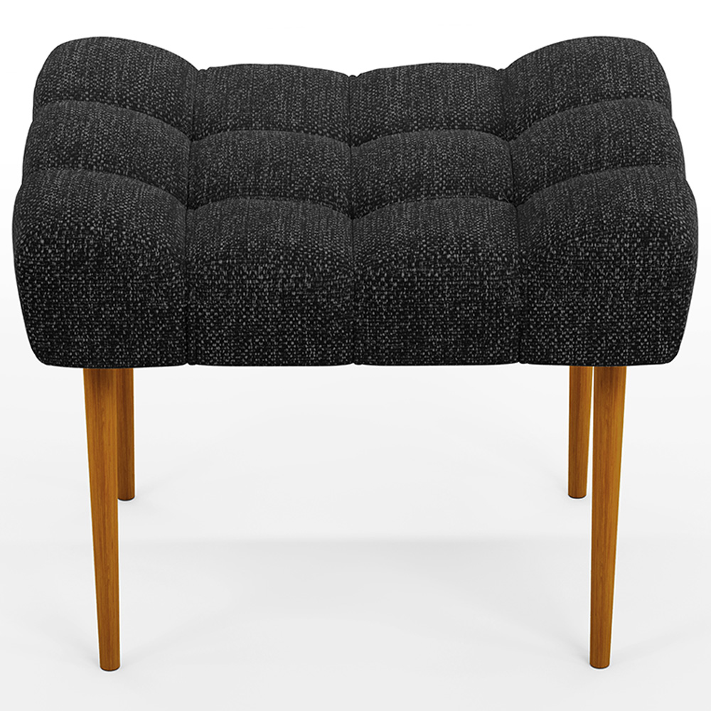 Kit 02 Puffs Decorativo Para Sala De Estar Requinte L02 Linho Chumbo - Lyam Decor