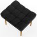 Kit 02 Puffs Decorativo Para Sala De Estar Requinte L02 Linho Chumbo - Lyam Decor