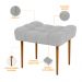 Kit 02 Puffs Decorativo Para Sala De Estar Requinte L02 Linho Cinza - Lyam Decor