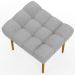 Kit 02 Puffs Decorativo Para Sala De Estar Requinte L02 Linho Cinza - Lyam Decor